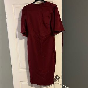 Chic Long Sleeve Burgundy Dress